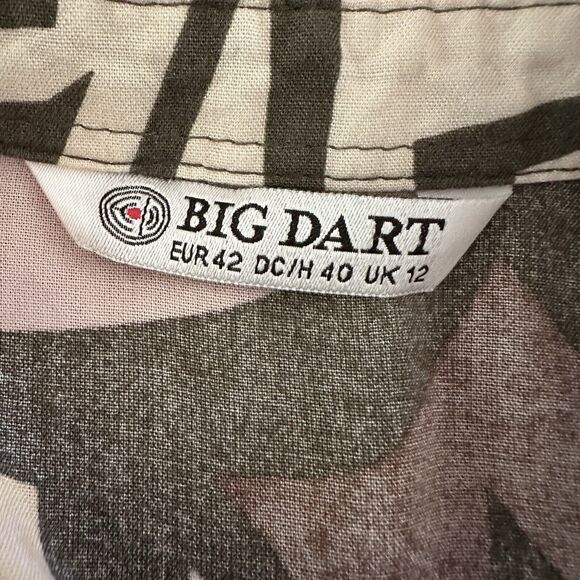 Big Dart Button Down Long Sleeve Blouse Medium-Large Pink Multi-Color‎ - Picture 3 of 6